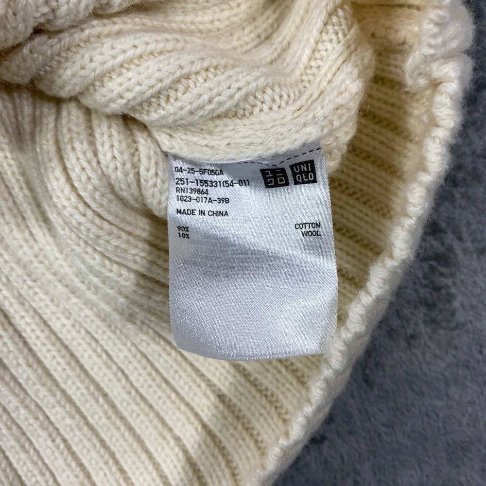 Ines De La Fressange x Uniqlo Turtleneck Sweater Women Size Small Cotton Wool
